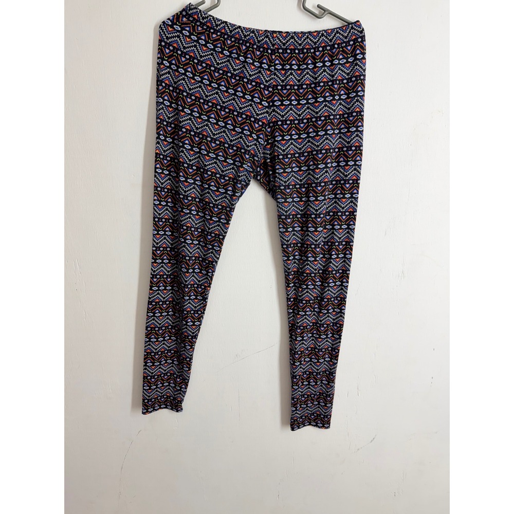 Bobbie Brooks Womens Large Tribal Geometric Print Leggings Multicolor Stretch L